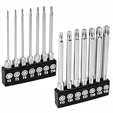 MulWark 14PC Magnetisches Sicherheit Torx Bit Set 3„ lang Tamper Proof Star Schraubendreher Bit Set 1/4“ Sechskantschaft S2 Stahl T4 - T40 Impact Driver Bohrer Bits