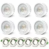 ALUSSO LED Modul Ultra Flach ø50x25mm für Einbaustrahler, 6W 540lm 230V Modul mit Nickel Gebürstet Gehäuse, Warmweiß Naturalweiß Kaltweiß Dimmbar, Ersetzt GU10 MR16 Leuchtmittel, IP44 Wasserdicht, 6er