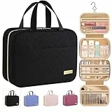 HOTOR Kulturtasche Damen wasserdichte  Kosmetiktasche mit Haken – Geräumige  Kulturbeutel Damen  für Reisen – Groß  Kulturbeutel Zum Aufhängen für  Weekender Damen, 29.0 x 23.0 x 8.5cm, Schwarz