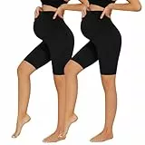 HIPOWER 2er Pack Umstandsleggings Damen High Waist Umstandsmode Weich Schwangerschaftsleggings Blickdicht Sport Umstandshose Elastisch Maternity