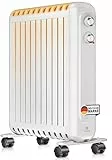 KESSER® Ölradiator energiesparend 2500W | Thermostat, Schnell Heizlüfter | Elektroheizung ölgefüllt + 3 Heizstufen, Schutzgehäuse, 360° Rollen | Konvektor Heizung elektrisch | Electric Heater, Weiß