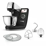 Tefal I-Coach Touch +, Küchenmaschine mit integrierter Waage, Step-by-Step Rezepte, 25 Automatikprogramme, 5,5-Liter-Schüssel, WiFi-Verbindung, 4,3'' Touchscreen, 1200 Watt, Schwarz, QB960DF0