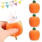 Hasen Spielzeug Squeeze Toy, 2026 Neu Osterhasen Antistress Spielzeug Bälle Interaktives Spielzeug, Ostern Karotte Hase Squeeze Ostergeschenke Kaninchen Spielzeugs für Kinder (3 Stück)