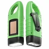 Simpeak Solar-Taschenlampe, 2 Stück, LED, Solar & Kurbel, Flashlight, wiederaufladbar, für Aktivitäten im Freien, Notfalllampe