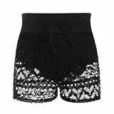 Cocoarm Damen Badehose Badeshorts Spitze Hollow Out Strand Kurze Shorts Badeanzug Bottom Beachwear Unterteile (XXL)