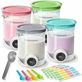 4 Stück Behälter für Ninja Swirl by CREAMi, Swirl Pints und Deckel Kompatibel mit Ninja NC700/NC701EU Serie, Eisbehälter für Speiseeis, Eismaschine Zubehör, BPA-frei