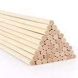SOSMAR 50 Stück Holzstäbe Rund 8mm Holzstäbchen zum Basteln 30cm Länge Birkenholz Holzleisten zum Basteln Bastelholz Stäbe runde Bastelhölzer für Modellbau DIY Handwerk