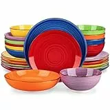 Tafelservice 6 Personen, vancasso Bonita 24tlg Geschirrset Steingut, modernes Ess Kombiservice mit je 6 Speiseteller, Salatteller, Suppenteller und Schalen