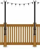 NUERPO 2er-Set 152 cm freistehende Lichterkettenstangen für Außen – 2 Pack 5Ft Poles mit Hängesockel und Befestigungsclips, ideal für Terrasse, Hinterhof, Garten, Deck, Partys und Hochzeiten