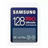 Samsung PRO Ultimate SD-Karte, 128 GB, UHS-I U3, Full HD & 4K UHD, 200 MB/s Lesen, 130 MB/s Schreiben, Speicherkarte für Kamera, PC, Drohne oder Action-Cam, MB-SY128S/WW
