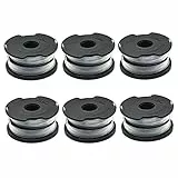 WETOOLPLUS 0,2 cm. x 12,2 m Ersatzspule AFS Fadenspule Rasentrimmer für GH700 & GH750 Elektro-Rasentrimmer/Rasenkantenschneider, kompatibel mit Black Decker DF-065, 6 Packungen