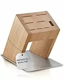 RÖSLE Messerblock KnifeX - Hochwertiger Design Messerblock unbestückt aus Edelstahl und Ulmenholz, sichtbare Klingen, zwei Standpositionen, Messerblöcke für sichere und stilvolle Messerhalter