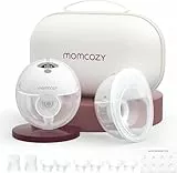 Momcozy M5 Milchpumpe Elektrisch, Tragbar Freihändig Doppelmilchpumpe Für Den Babymund, Doppelt Abgedichteter Flansch Mit 3 Modi und 9 Stufen, 24 mm (2, Grau)
