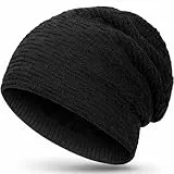 Compagno Gefütterte Mütze Herren Damen Wintermütze Beanie Strickmütze Winter Weihnachten Haube Hat Cap Männer Frauen