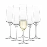 SCHOTT ZWIESEL Sektkelch Fine (6er-Set), stilvolle Champagner Gläser mit Moussierpunkt, spülmaschinenfeste Tritan-Kristallgläser, Made in Germany (Art.-Nr. 113761)
