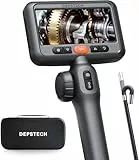 DEPSTECH 6mm Drehbar Endoskopkamera mit Licht, 1080P Endoskopkamera Beweglicher Kopf 210°, 4,5' IPS Bildschirm Endoskop Kamera Inspektionskamera Rohrkamera Kanalkamera-1.5m