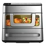 Cecotec Cecofry FoodCourt 18000 4Pizza Air Fryer 18 l Air Fryer 18000 4Pizza 2700 W, Backofen 30 cm, Temperatur max. 230 °C, 9 l Trennwand und 200 °C, Sync-Funktion, Pizzastein, Farbdisplay, Edelstahl