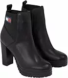 Tommy Jeans Damen Low Boot Stiefel High Heel aus Leder, Schwarz (Black), 39
