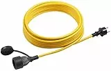 Meister Gummi-Panzerverlängerungskabel 25 m – für außen (IP44) – kältebeständig – Schuko-Kupplung – gelb