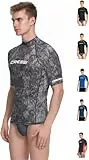 Cressi Herren T-shirt Rash Guard UV Sun Protection (UPF), Tarnung Schwarz , Gr. 54 (Herstellergröße:XL/5)