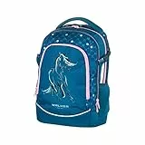 Walker Schulrucksack Fame 2.0 'Lucky Horse' mit 2 Fächern, Vorderfach mit Organizer, Seitentaschen, Schultasche inkl. RückenPolsterung, verstellbarem Schulter und Brustgurt