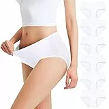 Falechay Unterhosen Damen Streth Unterwäsche Slips Baumwolle Pantys Hipster Mittel Taille Höschen Frauen 6er Pack Weiß S