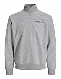 JJ rebel Herren Jrebzack Sweat Half Zip, Light Grey Melange, L EU