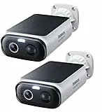 Baseus Security S1 Lite Überwachungskamera Aussen Solar Akku WLAN, IP67 Wetterfest, Kamera Überwachung Kabellos Außen 2K 135°, Farbnachtvision, Keine Gebühren, Kompatibel mit Alexa & Google [2 Stück]
