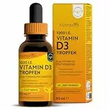 Vitamin D3 *10.000 IE in 10 Tropfen* - 2.000 vegetarische Tropfen pro Flasche mit 1.000 IE Vitamin D3 - Cholecalciferol für gesunde Knochen und ein gesundes Immunsystem