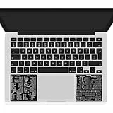SYNERLOGIC (2 sets) Mac OS + Word/Excel (for Mac) Shortcuts Stickers Bundle | No-Residue Laminated Vinyl Cheatsheet MacBook Keyboard Stickers 83 x 83 mm (Black, 2 sets)