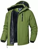 donhobo Herren Arbeitsjacke Winter Warme Übergansjacke Regenjacke Outdoorjacke Wasserdicht Atmungsaktiv Winddicht Softshelljacke, Grün, XL