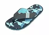 MADSea Herren Zehenstegpantolette Beach Man | Flip Flop Zehentrenner Thong Sandale | Sommer Strand Camouflage, Farbe:blau/camouflage, Größe:44 EU