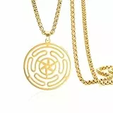 VASSAGO Rad der Hekate Göttin Halskette Strophalos Anhänger Halskette Hekate Symbol Halskette Edelstahl Pagan Wicca Amulett Schmuck