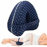 Vidoxdu Kniekissen für Seitenschläfer, Ergonomisches Memory-Schaum Seitenschläferkissen, mit Gürtel & abnehmbarem, waschbarem Bezug - Stütze für Knie, Beine & Rücken (Blau)