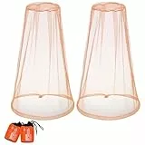 Namalu 2 Stück Mückennetz Kopfnetz Moskito Kopfnetz mit Tragetasche Fliegennetz für Gesicht für Outdoor Wandern Camping Imkerei Fliegen Midges Insekten(Khaki)