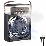 Sichler Haushaltsgeräte Ventilator: USB-Tischventilator mit Ultraschall-Vernebler, Timer & Nachtlicht (Tischlüfter, USB-Tisch-Ventilator, Duft)