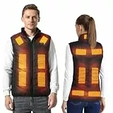 Armorget Beheizbare Weste, 3-Stufige Temperaturregelung mit 13 Heizzonen, USB-Aufladbare Heizweste, Waschbare Beheizbare Jacke für Outdoor-Camping und Wandern (Ausgenommen Batterien) S Schwarz
