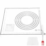 Miorkly Groß 80x60cm Backmatte Silikon, Silikonmatte Baking Mat Rutschfeste, Antihaftbeschichtete Backunterlage mit Messung, für Fondant Gebäck Pizza, BPA Frei(Schwarz + Schaber)