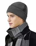 MOBIUSPHY Wintermütze Herren Damen Strickmütze Beanie Mütze Wollmütze Winter Erwachsener klassisches Design Herrenmütze Modern Weich Elastisch Haube aus atmungsaktivem Dunkelgrau