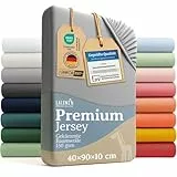 Laleni Premium Spannbettlaken 40x90 cm Babybett 2er Set | Oeko-TEX zertifiziertes Kinderwagen Spannbettlaken | 100% Baumwolle | Grau