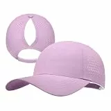 PivotWing Cap Damen Basecap Leicht Atmungsaktiv Sonnenschutz Kappe Damen Pferdeschwanz Weich Bequem Mode Laufmütze Polyester Outdoor Ponytail Hat Verstellbar für heißes Wetter, Lila 58