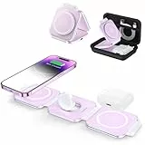 ZUMSEY 3 in 1 Faltbare kabellose Reiseladestation, Apple Ladestation Für Apple Watch und iPhone iPods, Wireless Charger für iPhone 16 15 14 13 12 Pro Max Plus/iWatch 10/9/Ultra/8/7/6/SE/5/4/3/AirPods