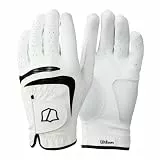 Wilson Grip Plus Herren-Golfhandschuh, Unvergleichlicher Grip, Atmungsaktives Mesh-Design, Reflektierende Details, Weiß, Größe: ML (Linke Hand)