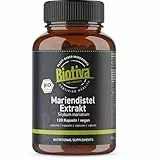 Mariendistel Extrakt Bio - Bio-Mariendistelextrakt - hochdosiert - 120 Kapseln je 500mg - Abgefüllt und zertifiziert in Deutschland - Vegan - Biotiva