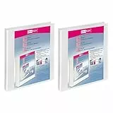 VELOFLEX 1143198-2 - Bundle Präsentationsringbuch VELODUR, 2 Stück, Ringordner DIN A4, 4-Ringmechanik, Ringbuch weiß