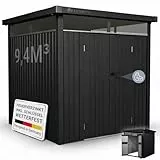 Juskys® Gerätehaus Luzern M - 5,2 m² - Metall Geräteschuppen mit Türen & Fenstern - wetterfest & abschließbar - Fahrradgarage, Gartenhaus - Anthrazit