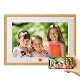 KODAK Digitaler Bilderrahmen 10 Zoll mit 4000mAh Li-Akku, WLAN Digitale Fotorahmen mit 32GB Speicher, IPS HD Touchscreen, Auto-Rotat, Elektronischer Bilderrahmen Teilen Sie Fotos und Videos