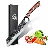 Purple Dragon Kochmesser, Profi Küchenmesser Messer Chefmesser Allzweckmesser aus hochwertigem Carbon Edelstahl, Extra Scharfe Messerklinge mit ergonomischer Griff
