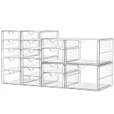 ARSTPEOE Make-up-Acryl-Organizer mit 17 Schubladen (4 Sets), Schreibtisch-Organizer und Zubehör, transparenter Make-up-Organizer, staubdichte Aufbewahrungsschubladen für Büro, Kunst, Bastelbedarf