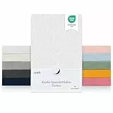 Laleni 2er Set Frottee Spannbettlaken 50x89cm - Oeko-TEX Zertifiziertes Bettlaken- Faltenfreie Spannbetttücher für Kinderbett - Babybett und Moses Körbchen- Weiß